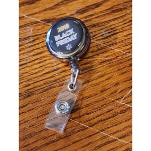 🔥  Vintage Walmart 2018 Black Friday Retractable Badge Holder Collectible